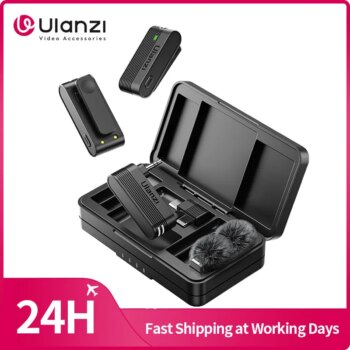 1005007475545125-Ulanzi Microfone Lapela Sem Fio A100 Pro para iPhone e Câmera