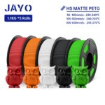 1005008232099113-Jayo PETG Filamento 3D 1.75mm Alta Velocidade 5 Rolos