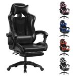 23694084540-Cadeira Gamer Ergonômica Reclinável com Apoio para Pés