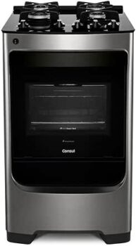 B076BC7769-Fogão Consul CFO4VAR 4 Bocas Inox Mesa de Vidro