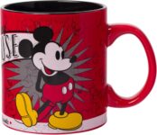 B08887XLF2-Silver Buffalo Caneca Cerâmica Disney Mickey Mouse Vermelha Preta