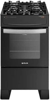 B097NCTRNC-Fogão Atlas Atenas Glass 4 Bocas Preto Bivolt