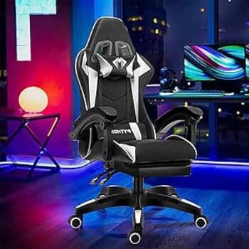 B0CJV2WKQF-Cadeira Gamer Ergonômica com Apoio para os Pés Branco