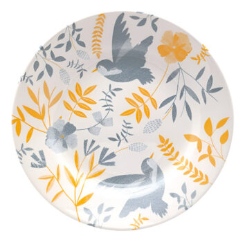 MLB25865055-Bionna Jogo 6 Pratos Sobremesa 18cm Bem Te Vi Florido