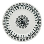 MLB26668692-Biona Conjunto 6 Pratos Rasos Donna Folk 24cm Off White e Preto