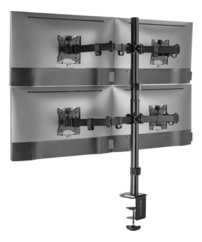 MLB30915226-Suporte 4 Monitores 17-32" Mesa Bancada Preto