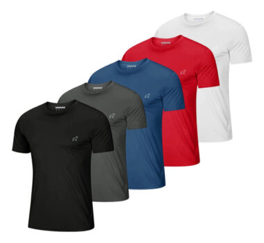 MLB3125456057-Parvori Kit 5 Camisetas Dry Fit Slim Fit