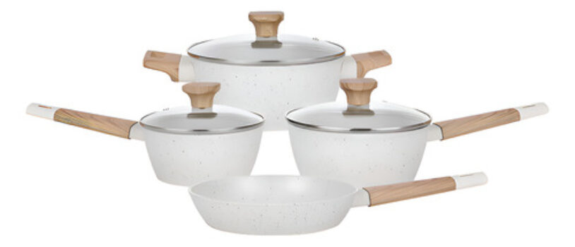 MLB34858510-Conjunto Panelas Studio Cook 5 Pçs Indução Marmol