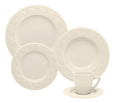 MLB35476756-Oxford Mendi Aparelho de Jantar e Chá 30 Peças Marfim Branco