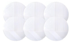 MLB35849280-Tramontina Kit De 6 Pratos De Sobremesa Grid Porcelana Decorada 21cm Branco e...