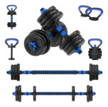 MLB3845988935-Halteres Kettlebell Barbell Regulável Kit 17 Peças até 10kg
