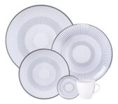 MLB51971636-Tramontina Griz Aparelho de Jantar Porcelana Decorada 20 Peças