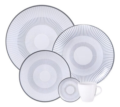 MLB51971636-Tramontina Griz Aparelho de Jantar Porcelana Decorada 20 Peças