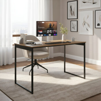 MLB54078529-Classicmaga Escrivaninha Industrial 150x60 Suporte Notebook Laminado Com Preto