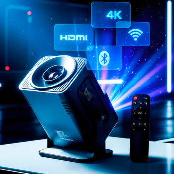 MLB54482924-Projetor Smart Portátil Hy 320 Full HD 4K Bluetooth Wi-Fi Android 11.0 5G