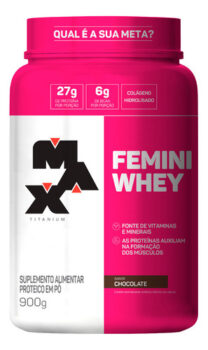 MLB6099965-Max Titanium Femini Whey Protein 900g Sabor Chocolate