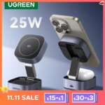 1005006958846066-UGREEN Qi2 15W Suporte Carregador Sem Fio Magnético 2 em 1