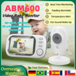 1005007983876198-Baby Monitor ABM600 Monitor de Bebê 3.5 Polegadas Vídeo 2.4GHz Áudio Bidireci...