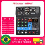 1005008300810969-Teyun NA4 Mini Mixer de Áudio 4 Canais
