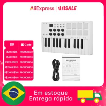 1005008324906858-M-VAVE Teclado MIDI Controlador 25 Teclas USB Portátil RGB
