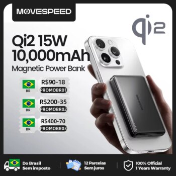 1005008332578545-Movespeed P04 Power Bank Magnético Sem Fio Qi2 10000mAh PD 30W