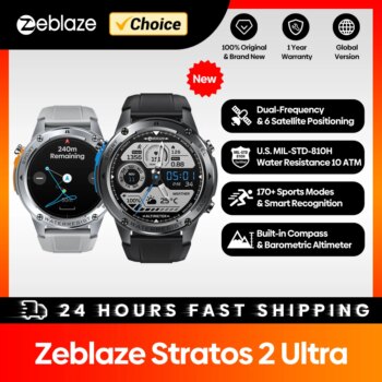 1005008557513872-Zeblaze Stratos 2 Ultra Smartwatch GPS 10 ATM Chamada de Voz