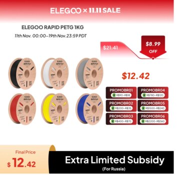 1005009513284835-ELEGOO Filamento PETG Rápido 1.75mm 1KG