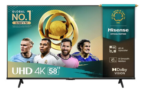 12-Hisense Smart TV 58" 4K UHD 58a6nv DLED HDR10+ Dolby Vision