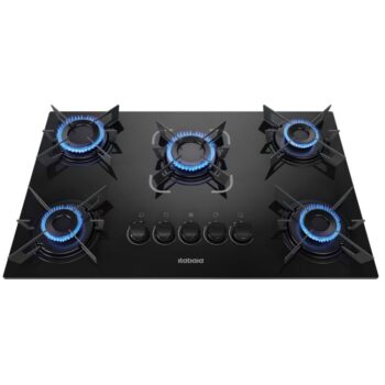 23293427375-Cooktop Itatiaia Electra 5 Bocas Vidro Preto Bivolt