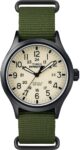 B07FFBHM7F-Timex Expedition Scout Relógio Masculino 40mm Caixa Preta Couro Oliva
