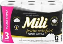B07ZMPDMSC-Mili Prime Papel Higiênico Folha Tripla Neutro 12 Rolos 20m