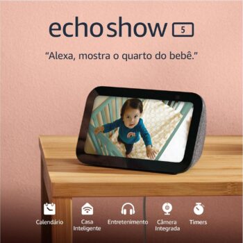 B09B2TSNNN-Amazon Echo Show 5 (3ª Geração) Smart Display Alexa Som Potente Preto
