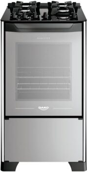 B09HL9FF16-Dako Magister Style Fogão 4 Bocas Mesa Vidro Mega Chama Bivolt