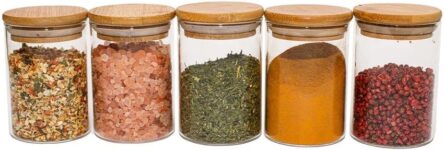 B09JJ1BNNM-Jogo 5 Potes Herméticos Vidro Tampa Bambu 250ml