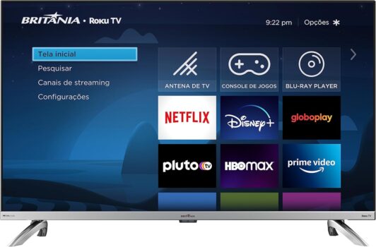B0CP9YC4QW-Britânia Smart TV 32" HD LED Roku TV Dolby Audio