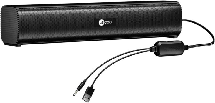 B0CV5W76GN-Soundbar Lecoo DS107 2.0 6W USB P2 Preto