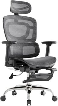 B0DQVLF642-LuvinCo Mônaco BT07 Cadeira de Escritório Ergonômica Malha Respirável 200Kg