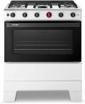 B0DSGJKHW2-Esmaltec Fogão 5 Bocas Ideal Super Mesa Inox Branco Bivolt