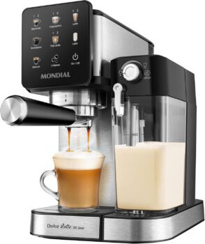 B0F38SX57L-Mondial Cafeteira Espresso Dolce Latte 20 Bar C-28-ECL 127V Preto/Inox