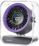 B0FSS19BS6-Basike Mini Ventilador de Mesa com Display Digital e 100 Níveis de Velocidade