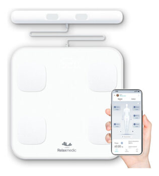 MLB15702180-Relaxmedic Balança Bioimpedância Digital App 8 Sensores