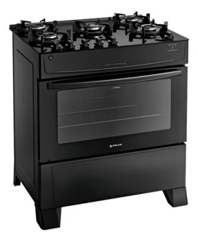 MLB16068867-Fogão Atlas Mônaco Top Glass 5 Bocas Acendimento Automático Preto