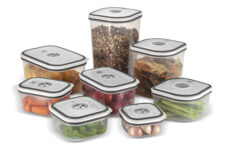 MLB23957789-Kit Potes Plásticos Transparente com Tampa Branca 8 Unidades Electrolux