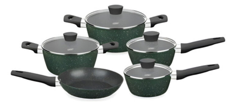 MLB32448917-Jogo de Panelas MTA Carmela Garden Antiaderente 5 Peças Verde