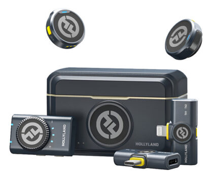 MLB34016199-Microfone Hollyland Lark M2 Duo Combo Duplo USB-C Lightning Câmera Preto