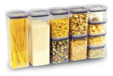 MLB4017812921-Kit 10 Organizadores Pote Hermético Empilhável em Acrílico