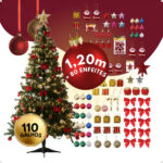 MLB4275976847-Árvore De Natal 1.20 Cm Decorada 80 Enfeites Zenx Medali