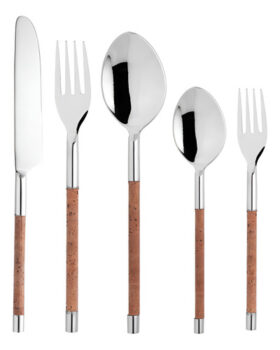 MLB46188600-Wolff Conjunto 5 Talheres Aço Inox Cabo Cortiça