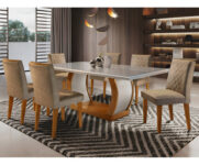 MLB48368613-Rufato Mesa de Jantar Luanda 180x80cm Tampo Vidro/MDF Canto Reto