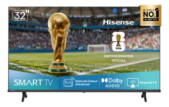 MLB54150959-Hisense TV Smart HD 32 Polegadas 32A4NV com HDR10 e DTS Virtual X